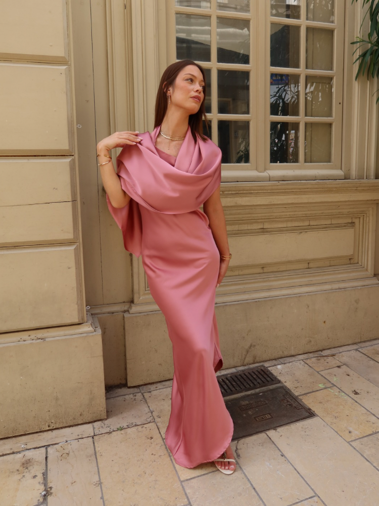 Robe longue rose clair pour femme - French retailers | Nîmes & Avignon