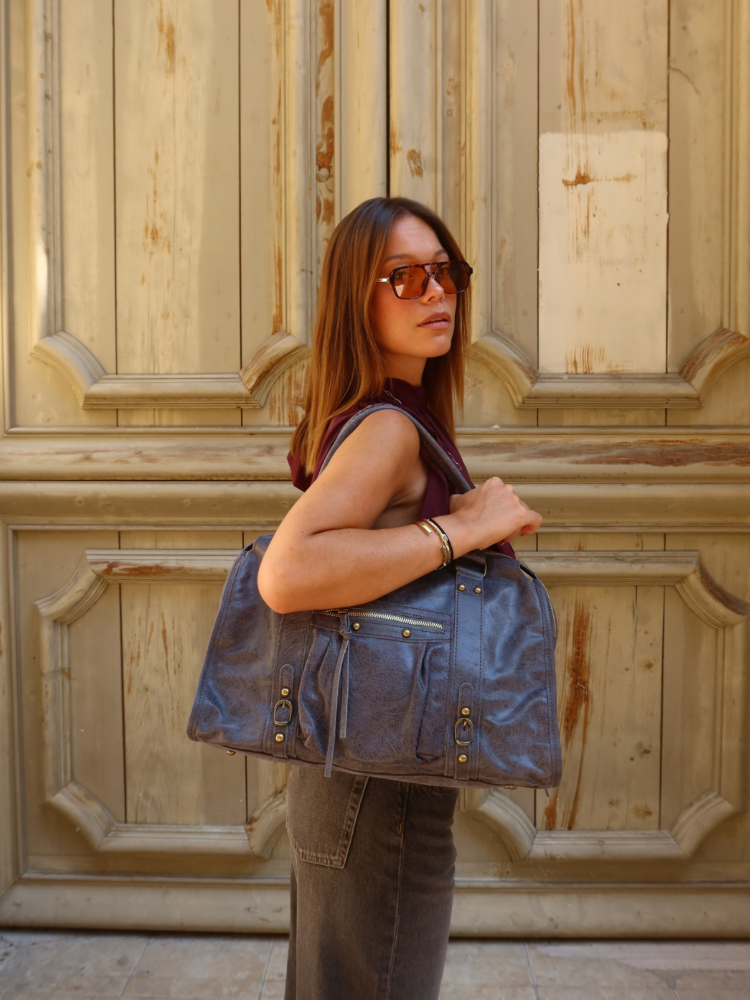 Sac en cuir Gris - Sunset collection