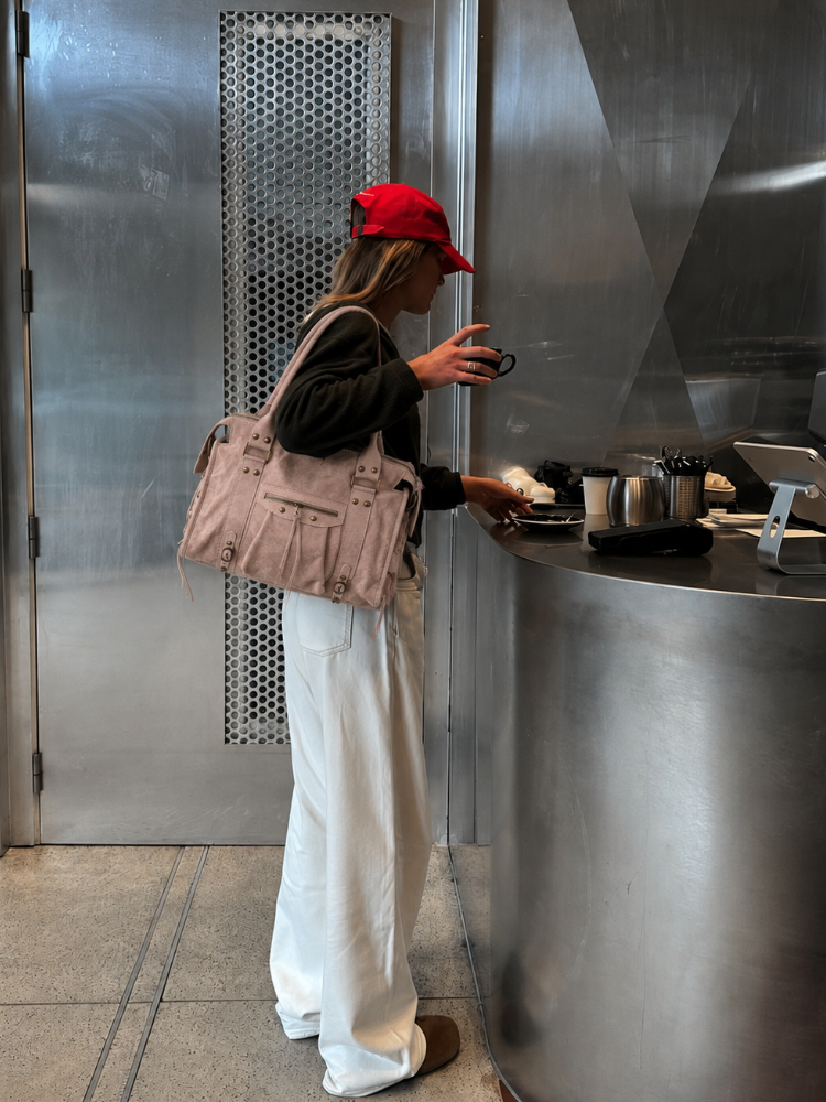 Sac en cuir rose pale - Sunset collection