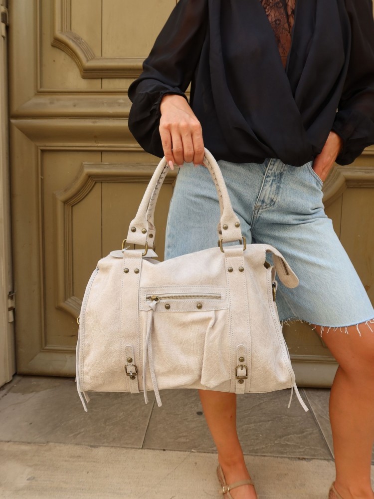 Sac en cuir blanc - Sunset collection