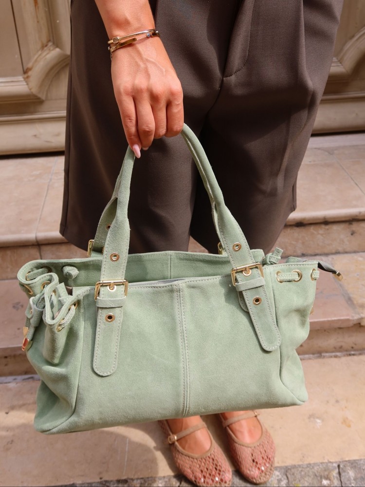 Sac effet suédine pistache - Sunset collection