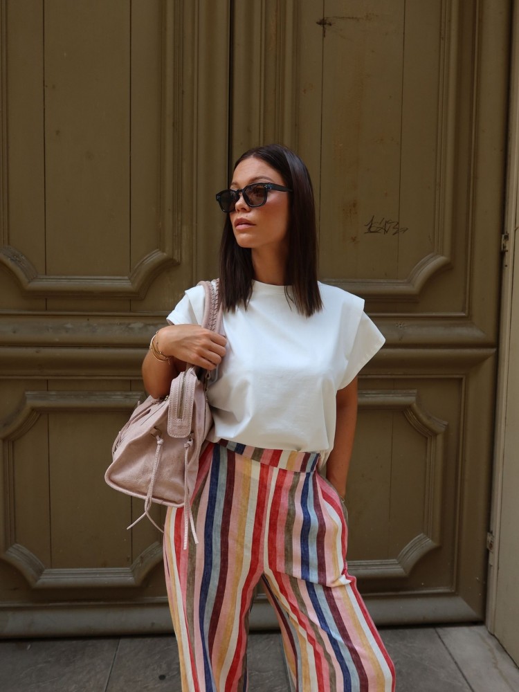 Pantalon à rayures multicolore - Sunset collection