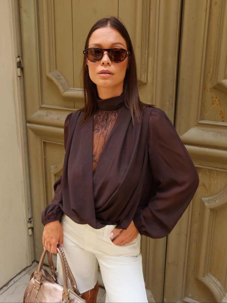 Chemisier Lisa marron - Sunset collection