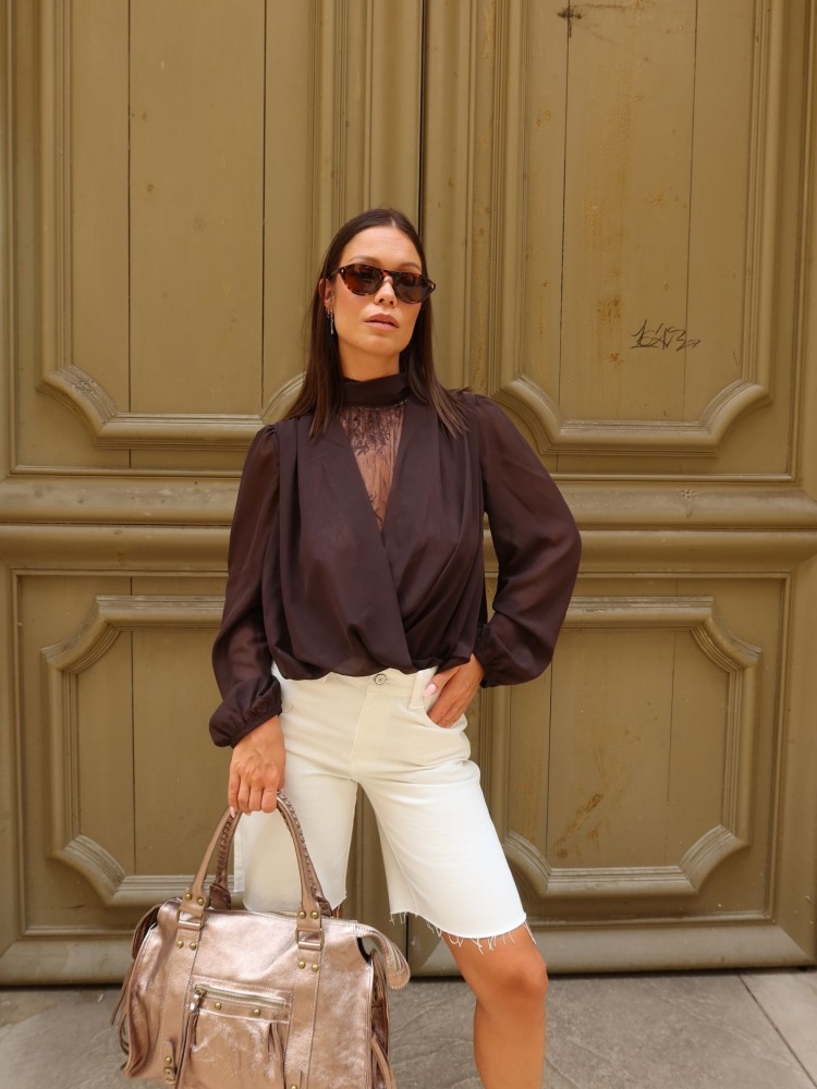 Chemisier Lisa marron - Sunset collection