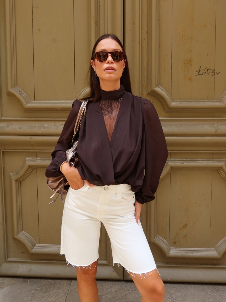 Chemisier Lisa marron - Sunset collection