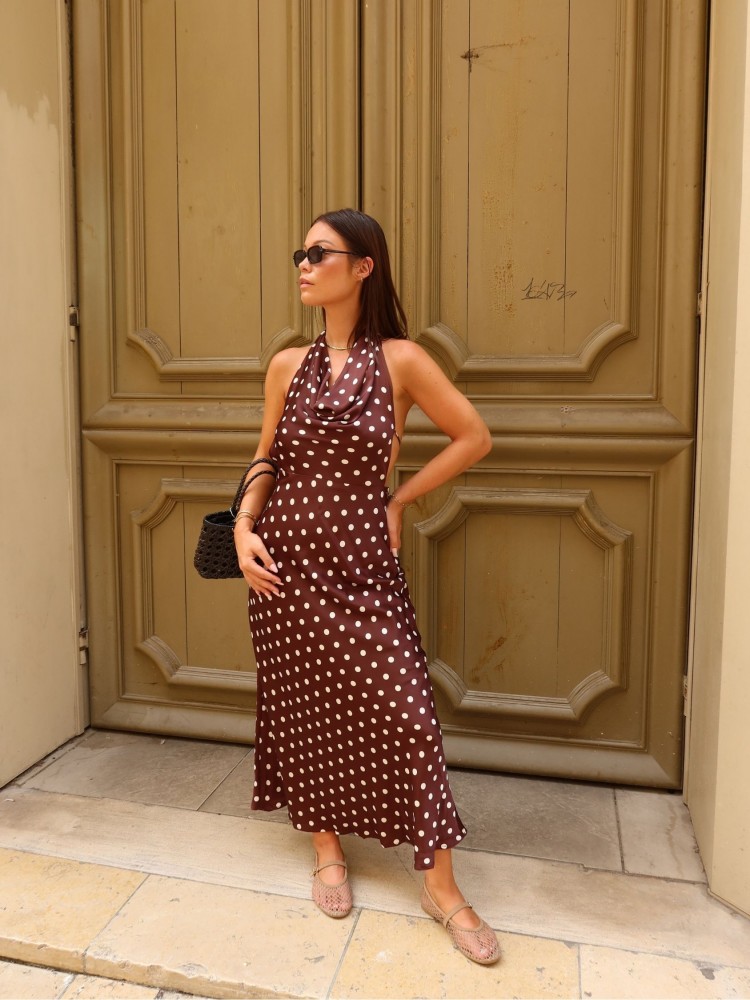 Robe longue à pois Celia - Sunset collection