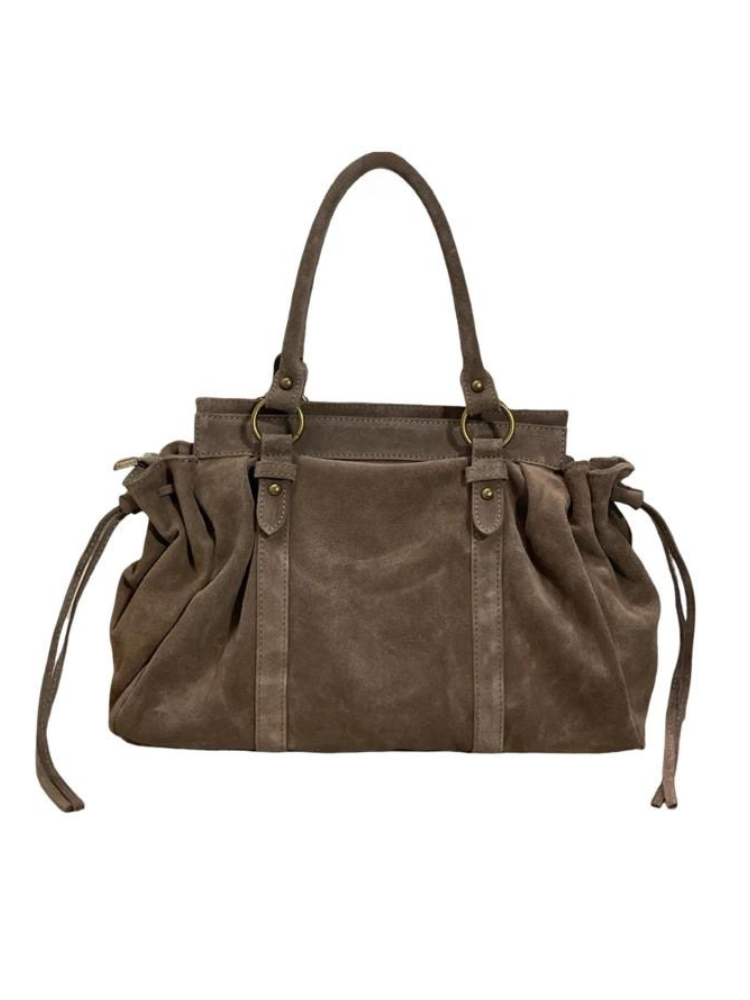 Sac en cuir suédine Léa beige - Sunset collection