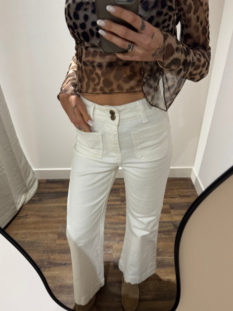Pantalon flare blanc - French Retailers