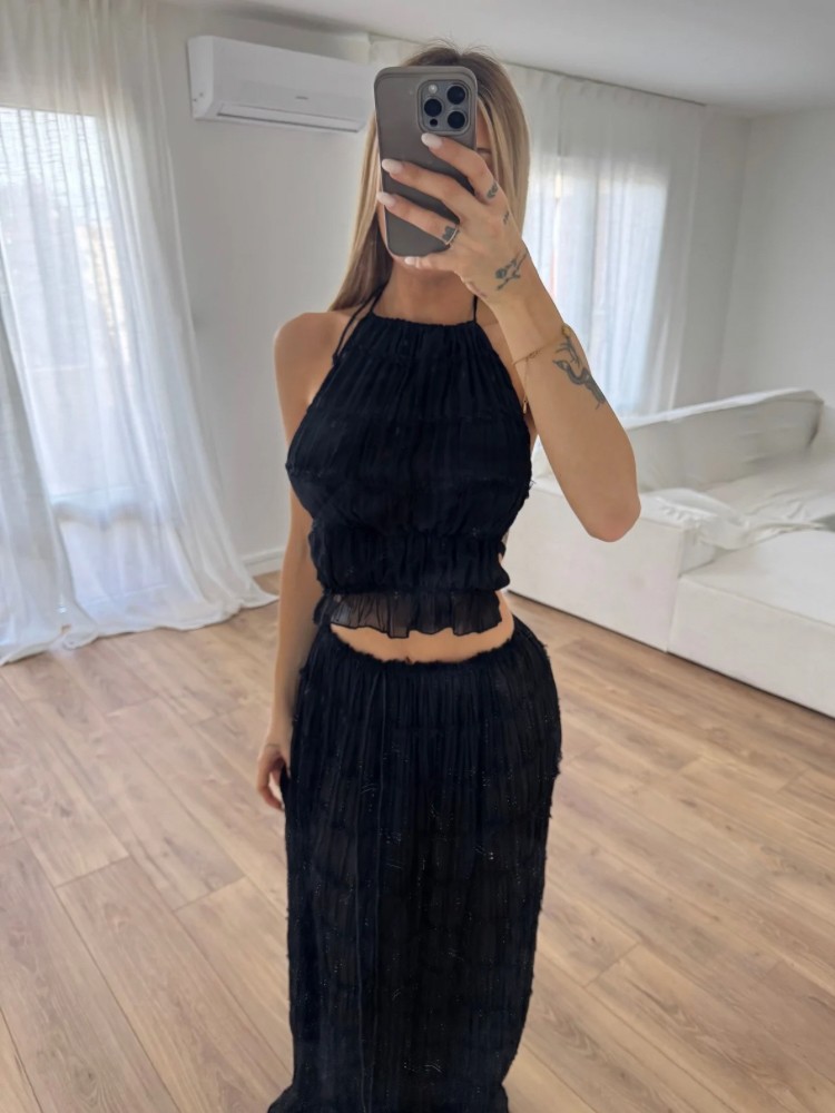 Ensemble plissé dos nu - French Retailers