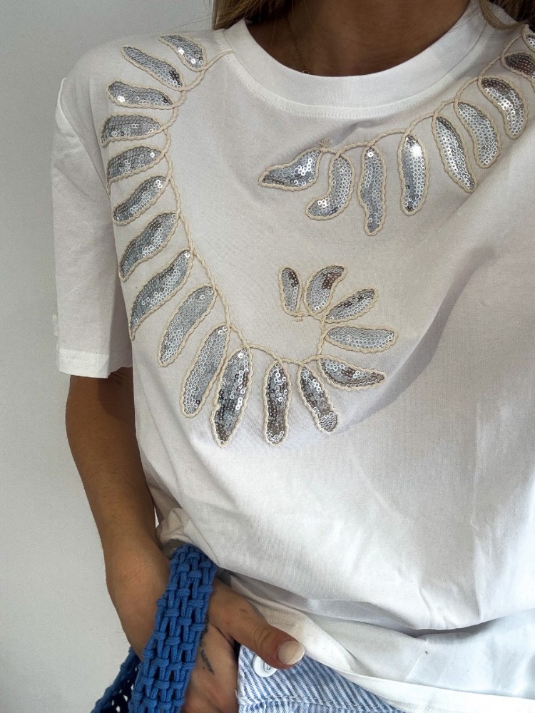 Tee shirt avec détails argenté - French Retailers