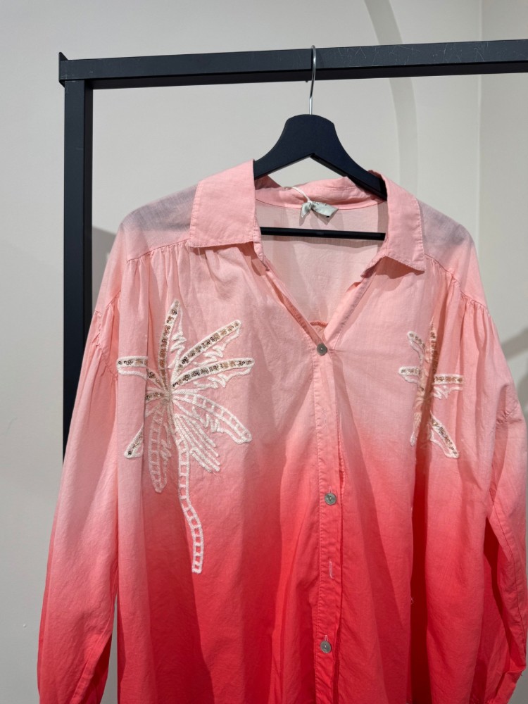Chemise bicolore avec détails palmiers - French Retailers