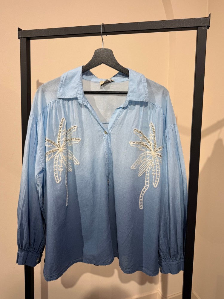 Chemise bicolore avec détails palmiers - French Retailers
