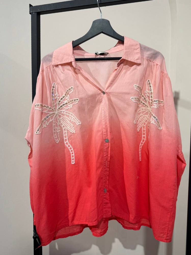 Chemise bicolore avec détails palmiers - French Retailers