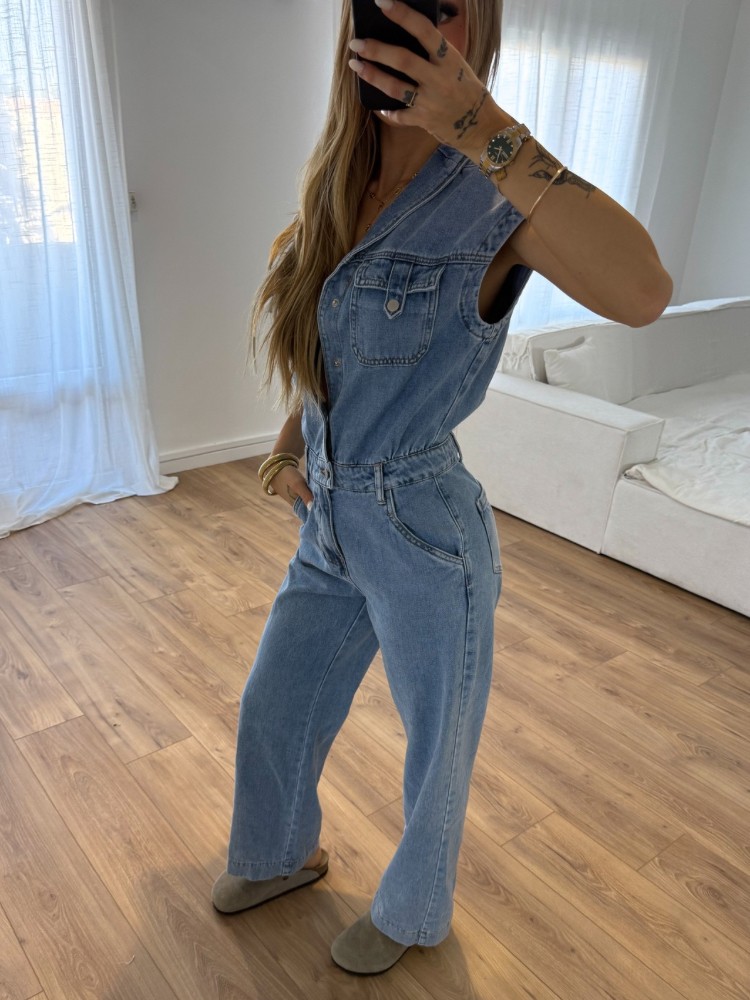 Combinaison en jean manches courtes - French Retailers
