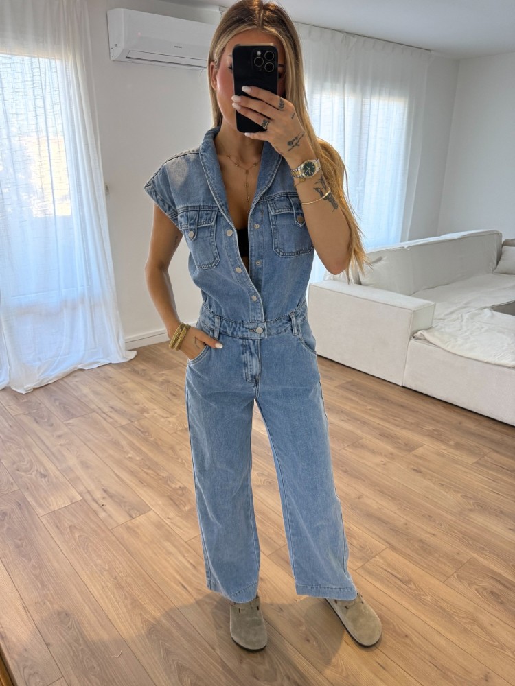 Combinaison en jean manches courtes - French Retailers