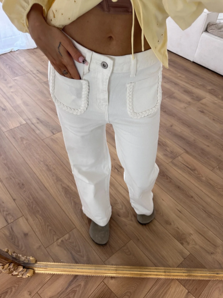 Pantalon blanc coupe droite - French Retailers