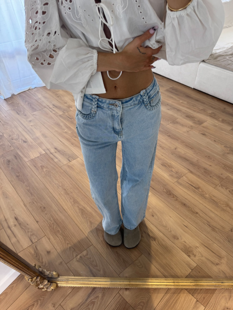 Pantalon coupe droite détails tresses - French Retailers