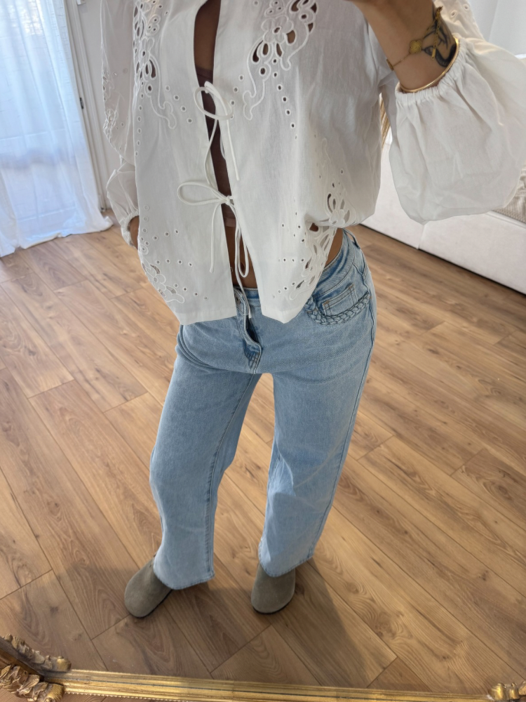 Pantalon coupe droite détails tresses - French Retailers