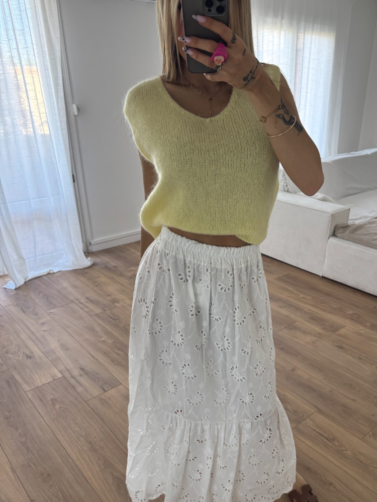 Jupe blanche avec broderie - French Retailers