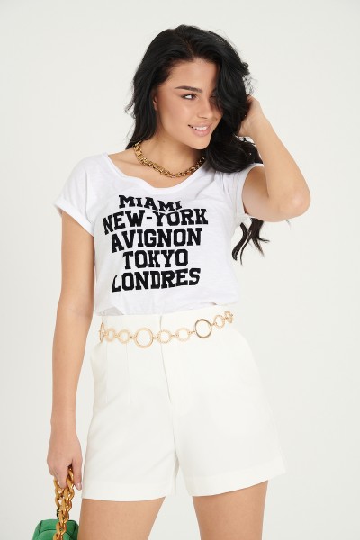 Tee shirt avignon miami new york tokyo londres 100% cotton vegan