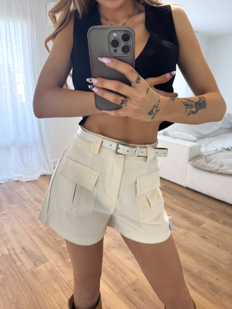Short en lin beige - French retailers