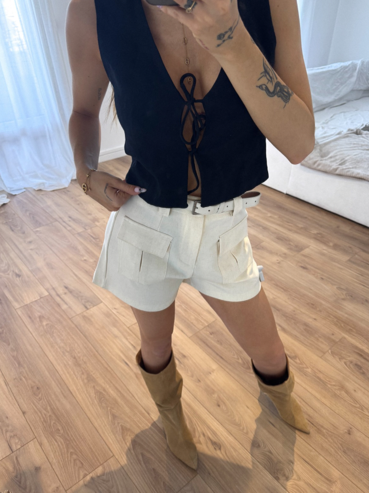 Short en lin beige - French retailers