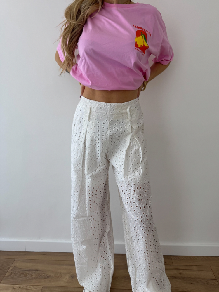Pantalon blanc en broderie - French retailers