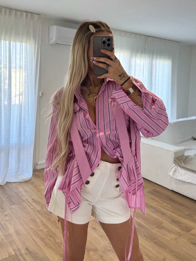 Chemise à noeuds rose - French retailers