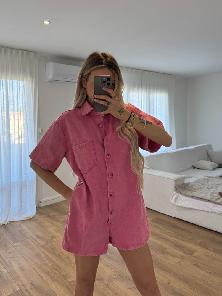 Combishort en jean rose - French Retailers