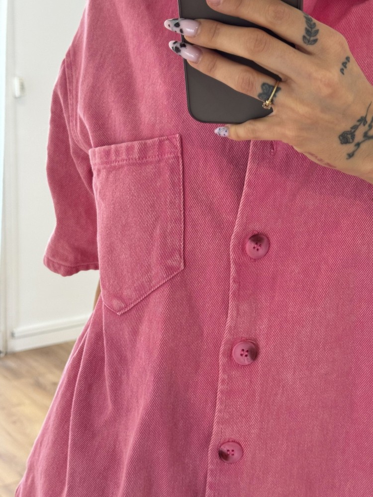 Combishort en jean rose - French Retailers