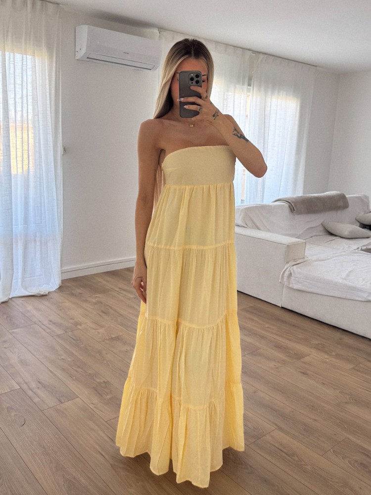 Robe bustier jaune - French retailers