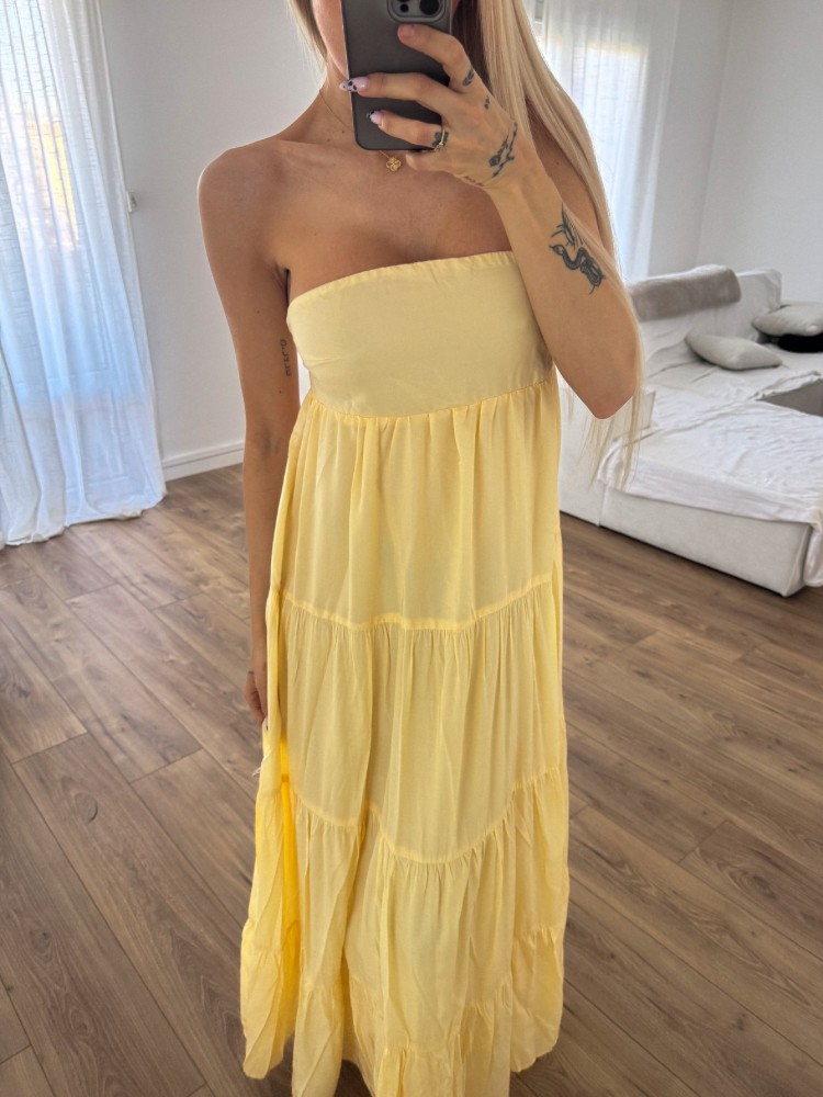 Robe bustier jaune - French retailers