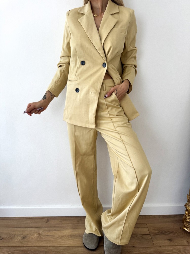 Ensemble tailleur femme jaune clair – Veste & pantalon assortis à Nîmes & Avignon | French Retailers