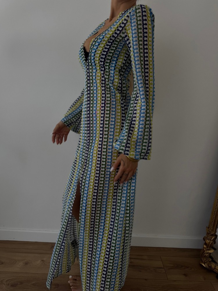 Robe Longue Bohème Chic à Motifs Multicolores – French Retailers