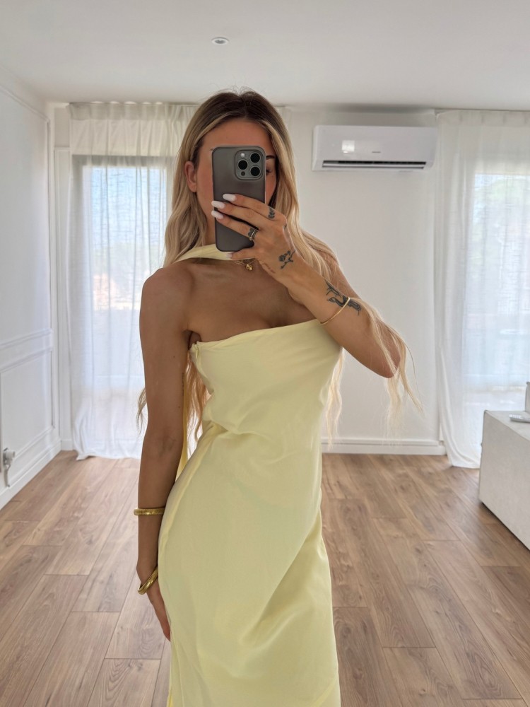 Robe bustier jaune avec écharpe - French retailers