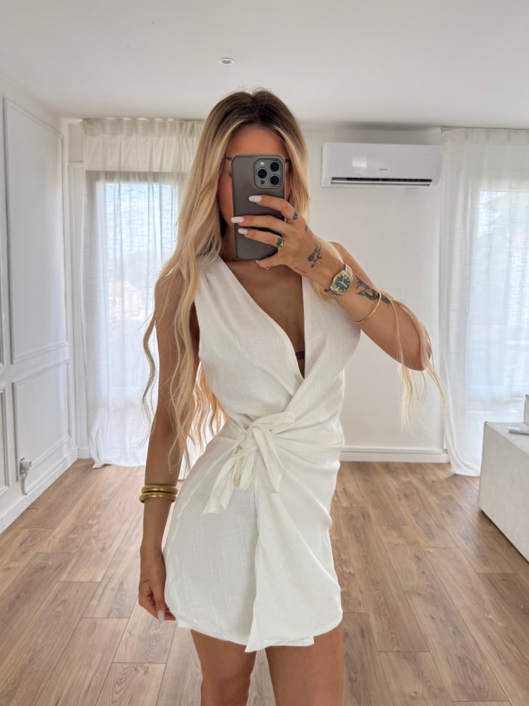 Robe portefeuille blanche - French Retailers
