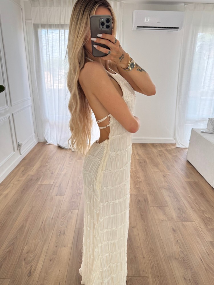 Robe plissée dos nu - French retailers