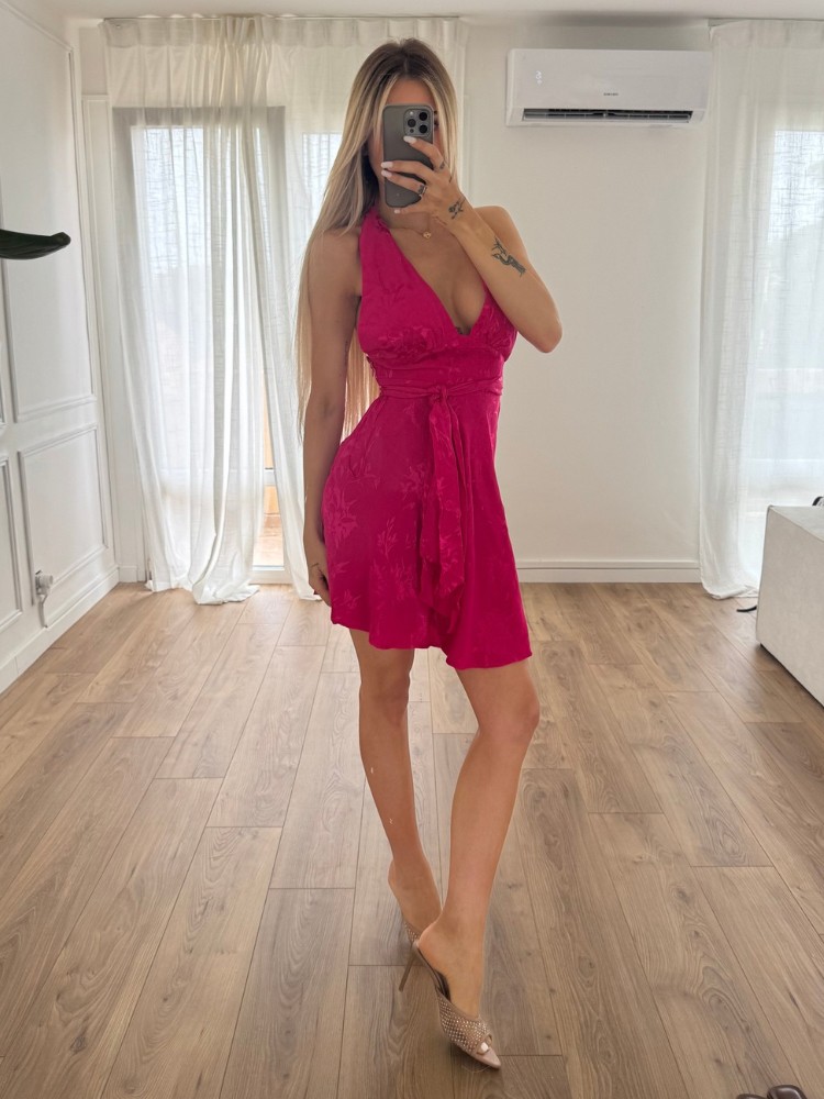 Robe rose effet satin - French retailers