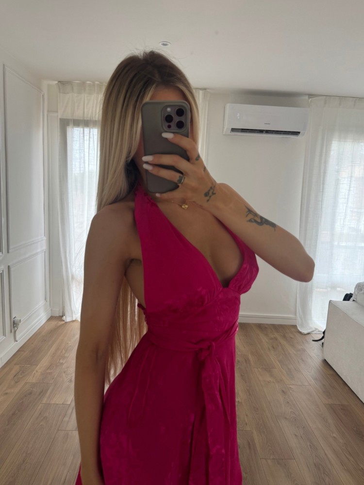 Robe rose effet satin - French retailers