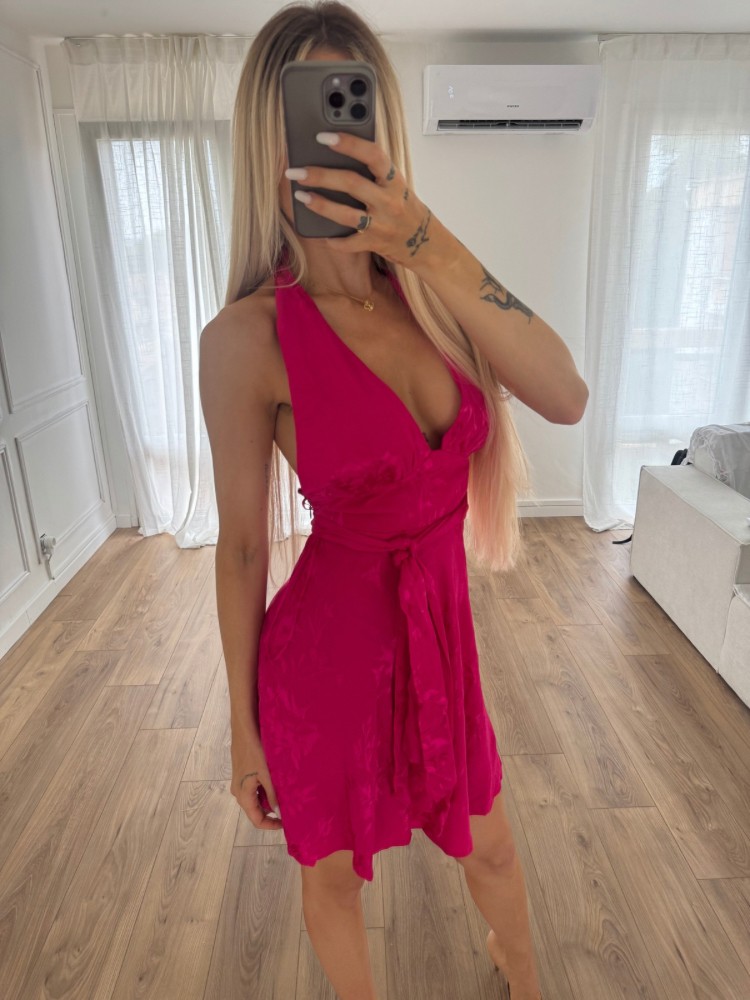 Robe rose effet satin - French retailers