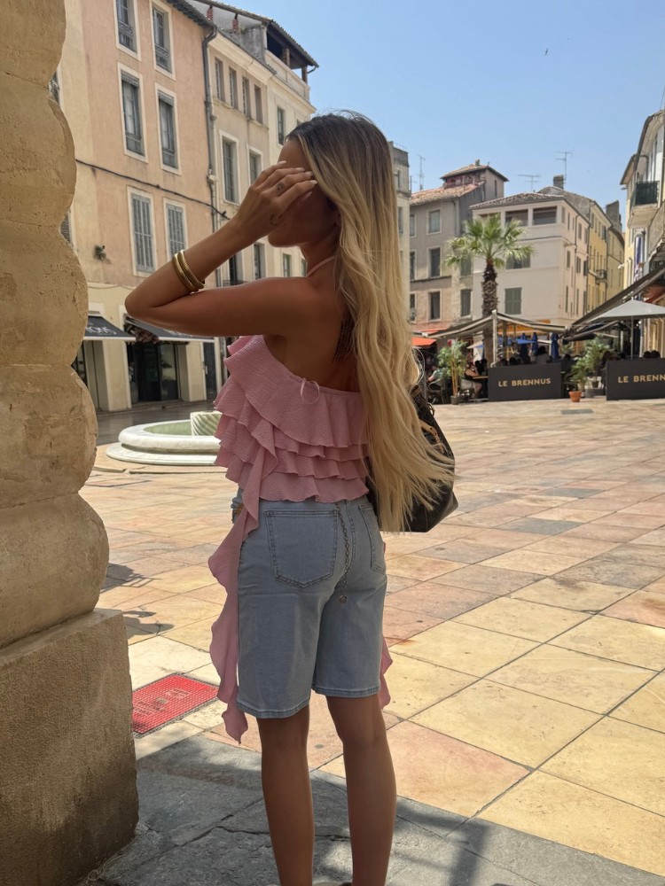 Top attache au cou à volants - French retailers