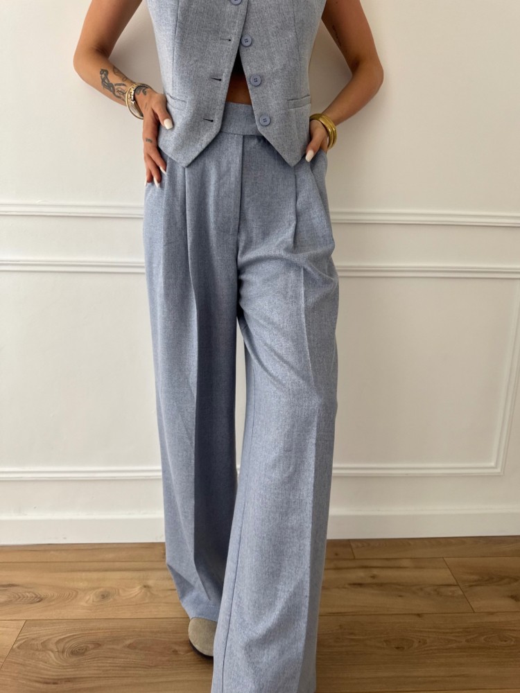 Pantalon droit plissé coloris taupe – French Retailers