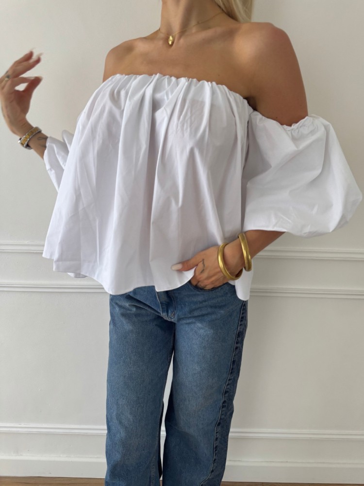 Top bustier blanc bouffant - French Retailers