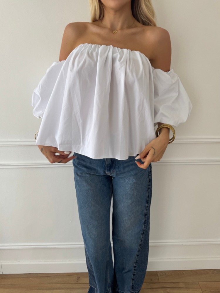 Top bustier blanc bouffant - French Retailers