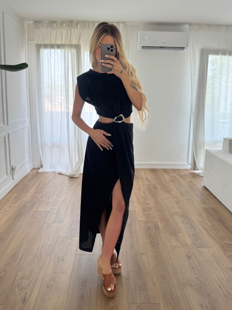 Robe longue à détails argenté - French Retailers
