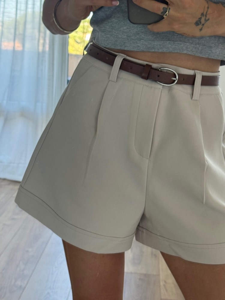 Short avec ceinture marron - French retailers