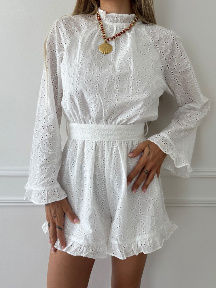 Combinaison en broderie blanche dos nu - French Retailers