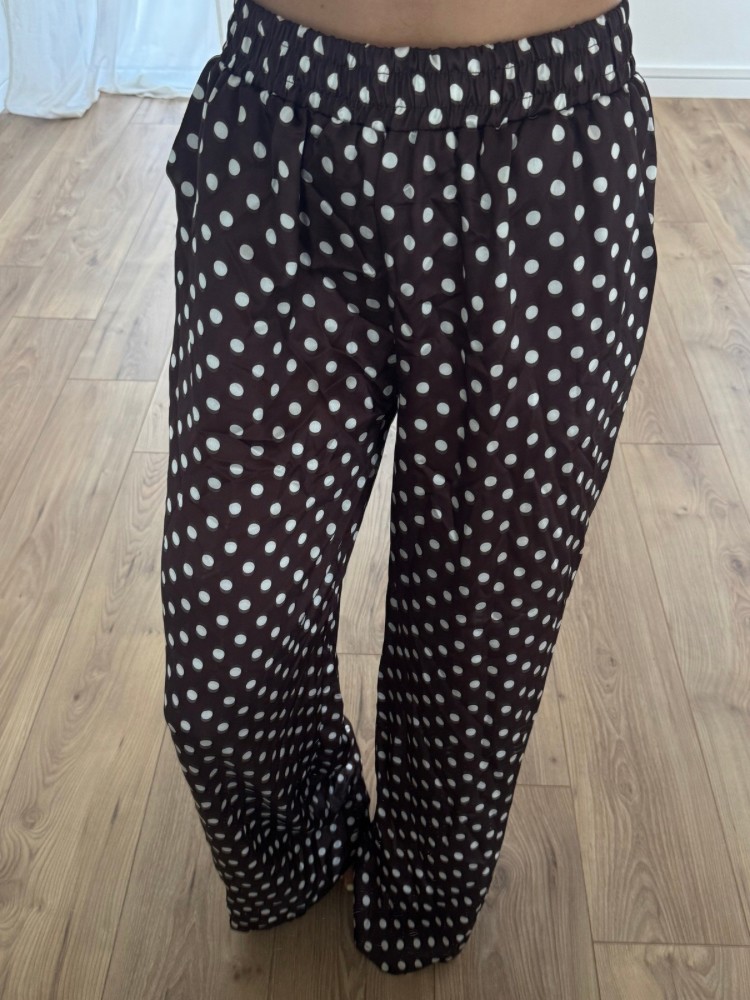 Pantalon marron à pois blanc - French retailers