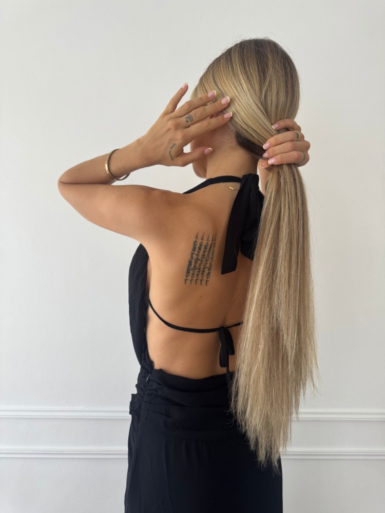 Robe longue noire dos nu - French retailers