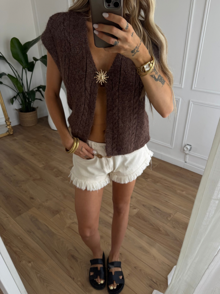 Gilet sans manches avec détails doré - French retailers
